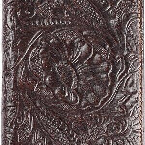 Womens Ladies Genuine Leather Wallet Long Embossing Bifold Wallet Clutch Purse C